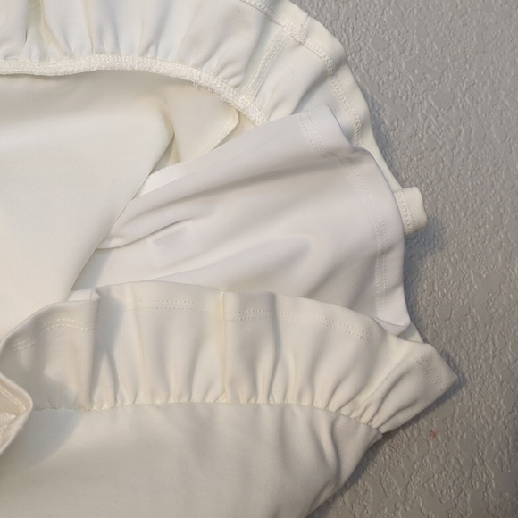 Lulu's Spoonful of Sass white fitted sleeveless ruffle trim bodycon mini dress - Picture 11 of 15